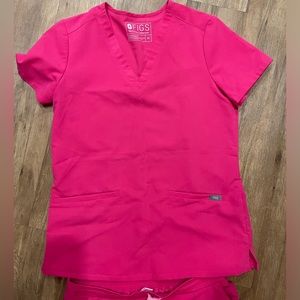 Figs limited edition hot pink scrub top